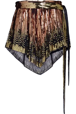 Paco rabanne Shorts bordados con lentejuelas y cinturón