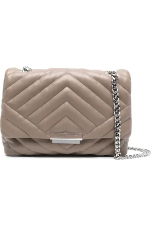 Armani Exchange Bolsa de hombro capitonada con placa del logo