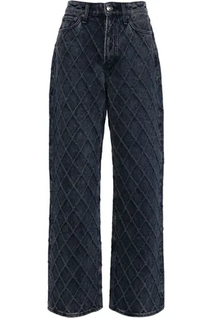 RAG&BONE Jeans rectos con motivo de rombos