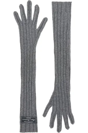 Msgm Guantes tejidos de canalé con parche del logo