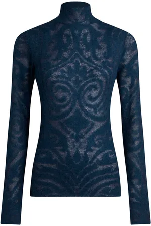 Etro Suéter en jacquard con cuello vuelto