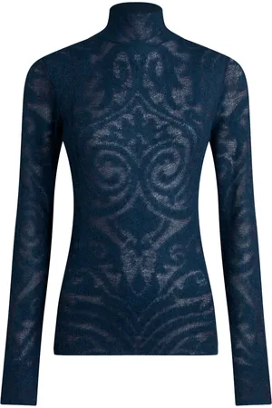 Etro Suéter en jacquard con cuello vuelto