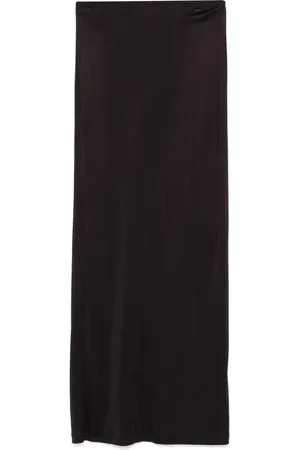 Helmut Lang Falda larga con acabado satinado