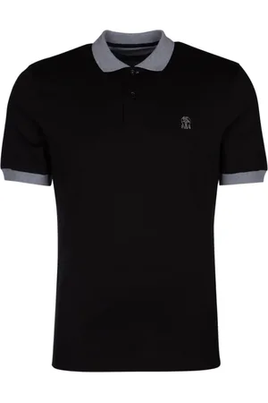 Brunello Cucinelli Playera tipo polo con logo bordado