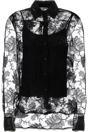 ERMANNO SCERVINO Camisa de seda con encaje floral