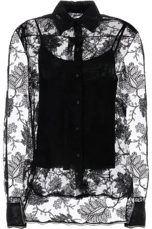 ERMANNO SCERVINO Camisa de seda con encaje floral
