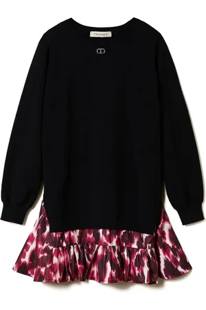 Twin-Set Vestido tejido a capas con placa del logo