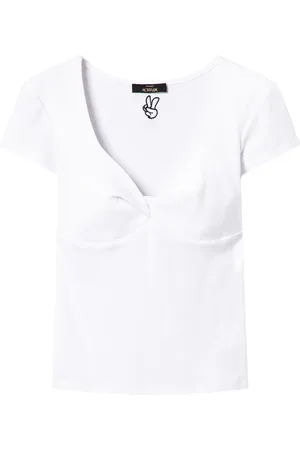 Twin-Set Playera tejido de canalé con detalle de nudo