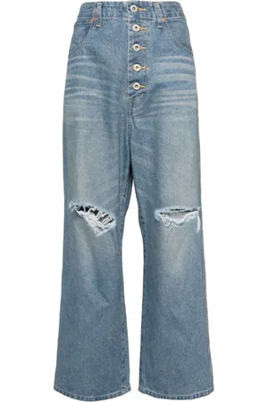 JUNYA WATANABE Jeans rectos con efecto envejecido