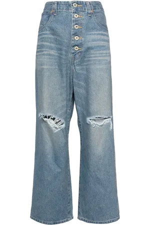 JUNYA WATANABE Jeans rectos con efecto envejecido