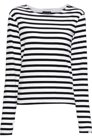 AGNÈS B. Playera con logo y estampado de rayas