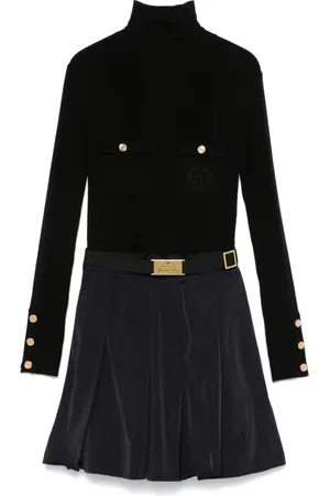 Elisabetta Franchi Vestido corto con logo bordado
