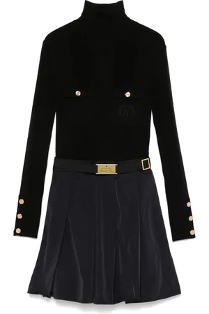 Elisabetta Franchi Vestido corto con logo bordado