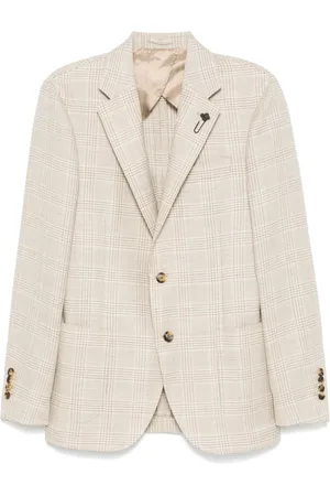 LARDINI Blazer con motivo de cuadros príncipe de Gales