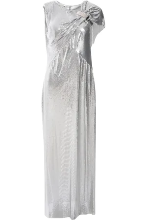 Paco rabanne Vestido de fiesta de malla metalizado