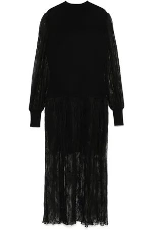 Twin-Set Vestido midi con encaje floral