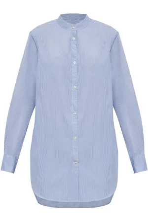 OFFICINE GENERALE Camisa de popelina con rayas estampadas