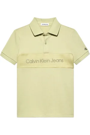 Calvin Klein Playera tipo polo con logo estampado