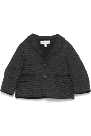Emporio Armani Blazer con logo en jacquard