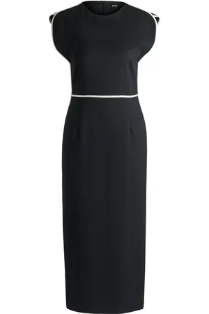 HUGO BOSS Vestido con rayas en contraste