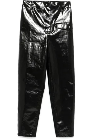 Saint Laurent Pantalones con cintura paper bag