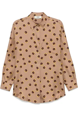 Fendi Camisa de seda estampada