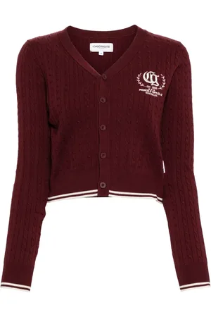 Chocoolate Conjunto de cárdigan con logo bordado