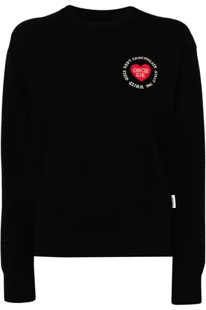 Chocoolate Suéter tejido de canalé con logo en intarsia