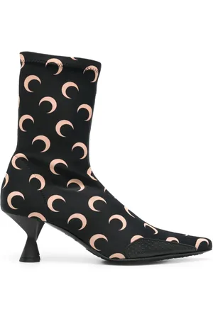 Marine Serre Botas con estampado de luna y tacón de 60mm