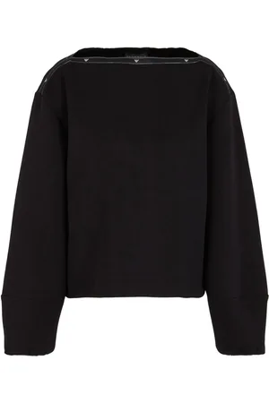 Emporio Armani Sudadera con franja del logo y cuello barco
