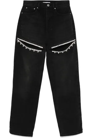 AREA Jeans con abertura de cristal