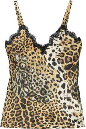 Roberto Cavalli Top con estampado de leopardo