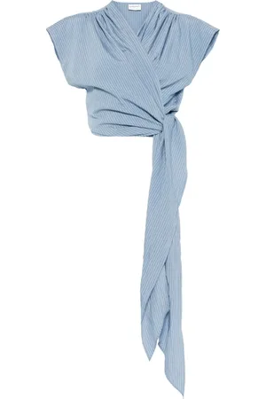 Claudie Pierlot Blusa cruzada con motivo de rayas
