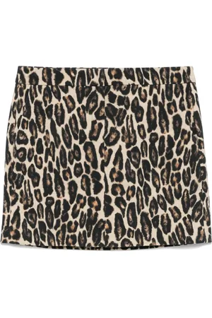 THEORY Falda corta con estampado de leopardo