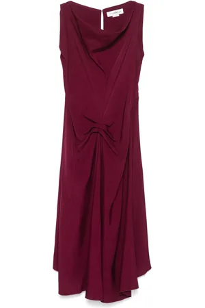 Victoria Beckham Vestido midi con detalle de pliegues