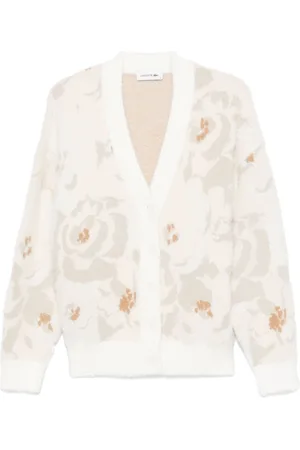 Lacoste Cárdigan con motivo floral en jacquard