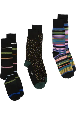 Paul Smith Pack de tres pares de calcetines con estampado gráfico