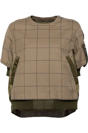 SACAI Suéter con motivo de cuadros windowpane