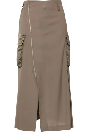 SACAI Falda con detalle plisado