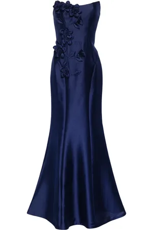 Marchesa Notte Vestido largo con estampado floral