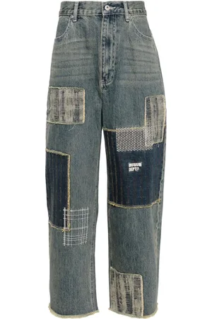 Musium Div. Jeans holgados con diseño patchwork