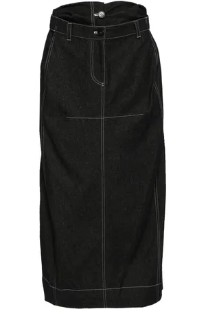 Low Classic Falda larga de mezclilla con doble cintura