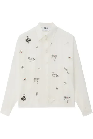 Msgm Camisa con botones y detalles de cuentas
