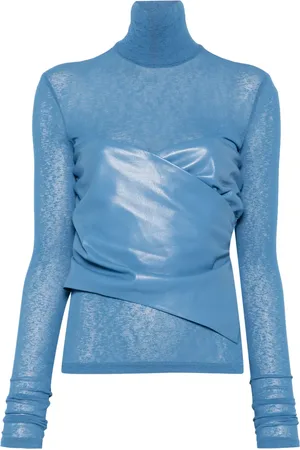 Nanushka Top con cuello vuelto y panel drapeado