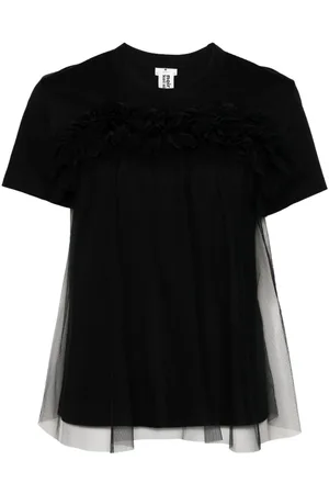 NOIR KEI NINOMIYA Playera manga corta con volantes