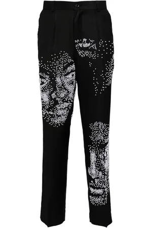 KIDSUPER STUDIOS Pantalones rectos con perlas artificiales