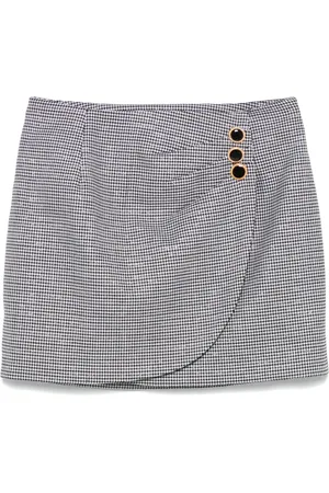 Alessandra Rich Falda corta con motivo pied de poule