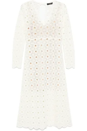 Twin-Set Vestido midi tejido de crochet