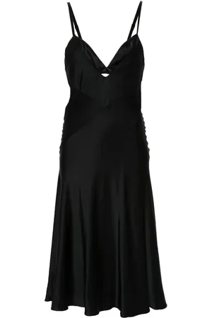 John Richmond Vestido midi satinado con paneles