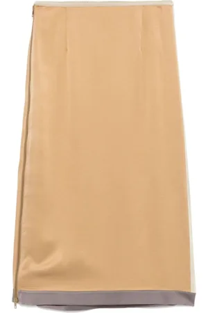 ALYSI Falda midi con efecto satinado